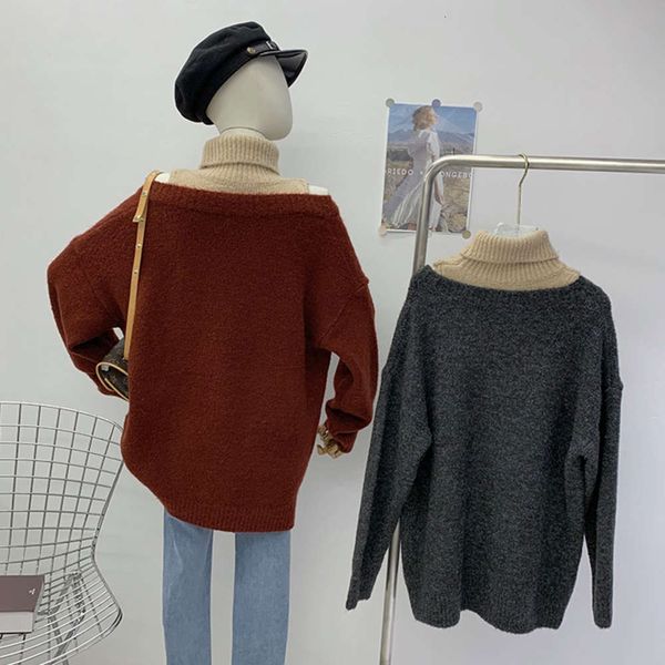 

shoulder new [batino] 2020 autumn off and winter with two high necked sweaters for women luxury, White;black