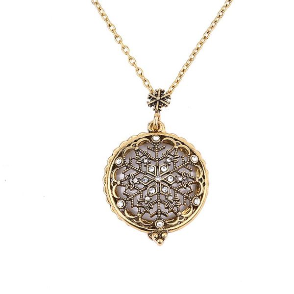 

pendant necklaces snowflake necklace magnifying glass vintage statement women jewelry gifts fashion, Silver