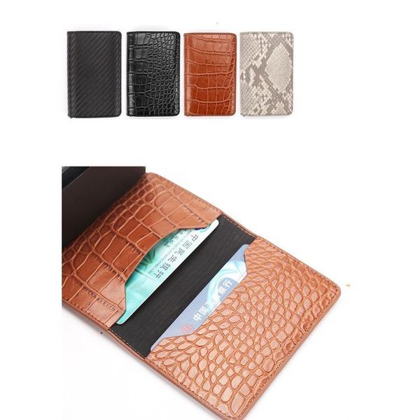 

2020 fashion credit card holder carbon fiber card holder aluminum slim short card holder rfid blocking wallet alum jllkxy