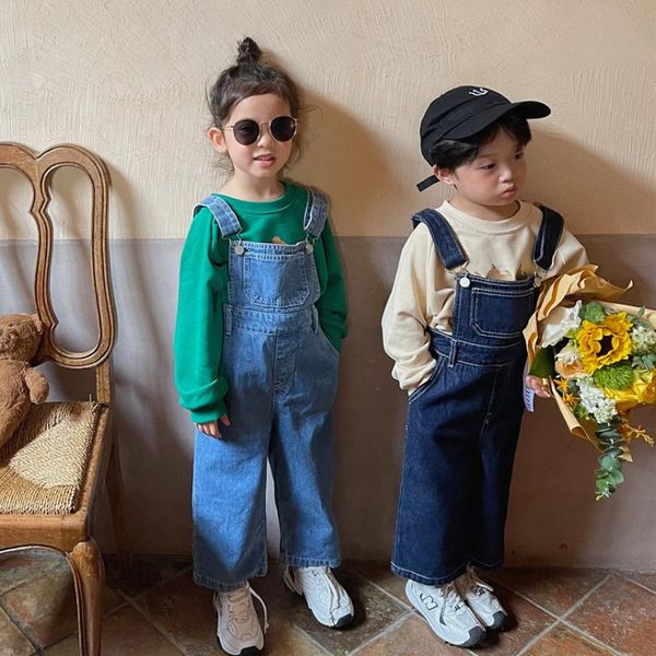 

jumpsuits 2021 autumn arrival girls fashion denim overalls kids jumpsuit, Blue