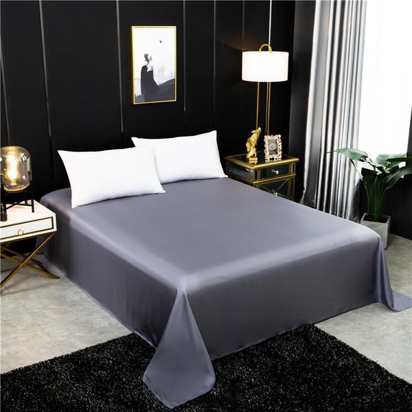 

sheets & sets flat sheet 100% mulberry silk solid color bed real queen king size bedding customizable