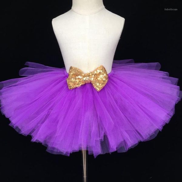 

skirts baby girls purple tulle skirt kids fluffy tutu ballet dance pettiskirts with gold sequin bow children glitter party1, Blue