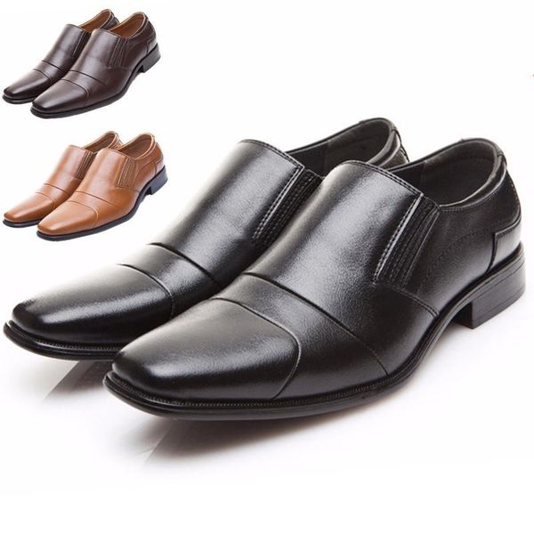 

dress shoes spring/autumn men square toe casual business designer loafers for wedding size 38-48, Black