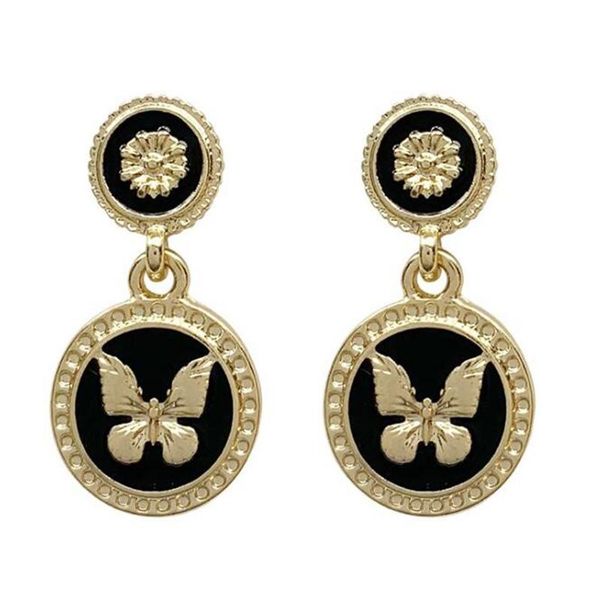 

dangle & chandelier retro butterfly drop earrings for women elegant temperament female party korean lady jewelry, Silver
