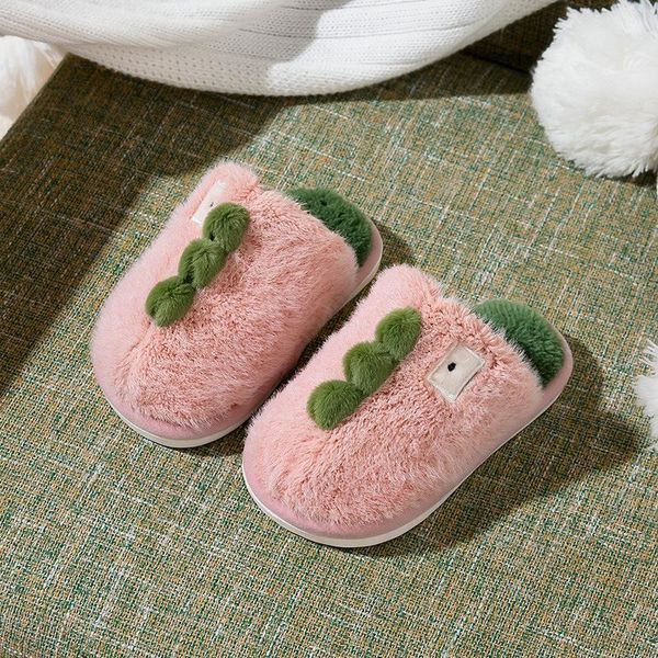 

slipper fashion baby slippers for boys girls 2021 winter non-slip children' cotton warm home parent-child wool, Black;grey