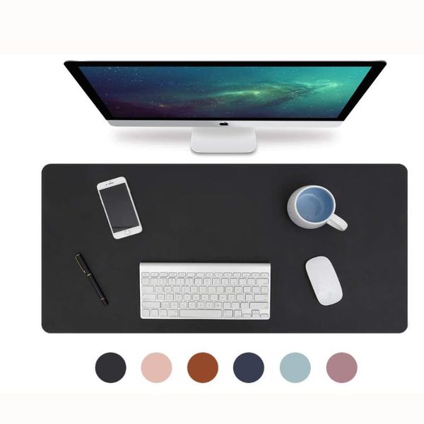 

mouse pads & wrist rests double-side large pad gamer waterproof pu leather suede desk mat computer mousepad keyboard table cover for game of