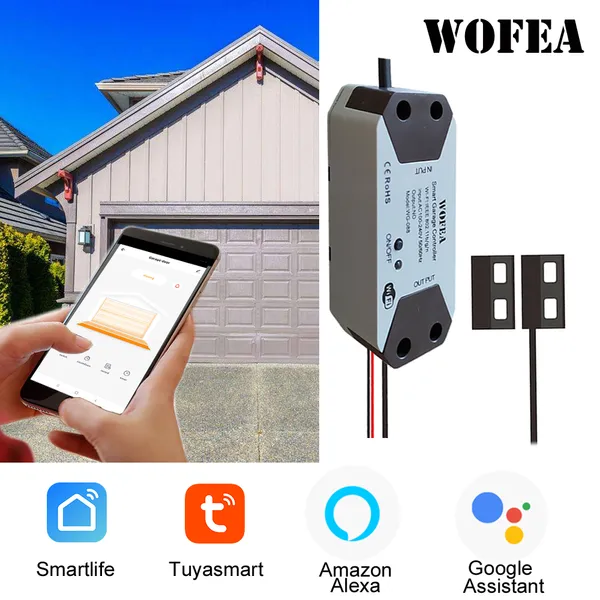 

wofea tuya smart life garage door sensor opener controller wifi switch amazon alexa echo google home diy smart home no need hub