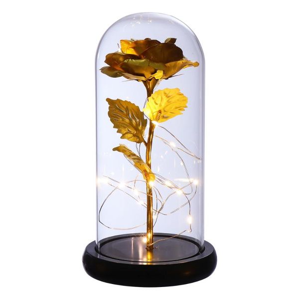 

artificial rose flower lamp with glass cover gift for valentine's day birthday