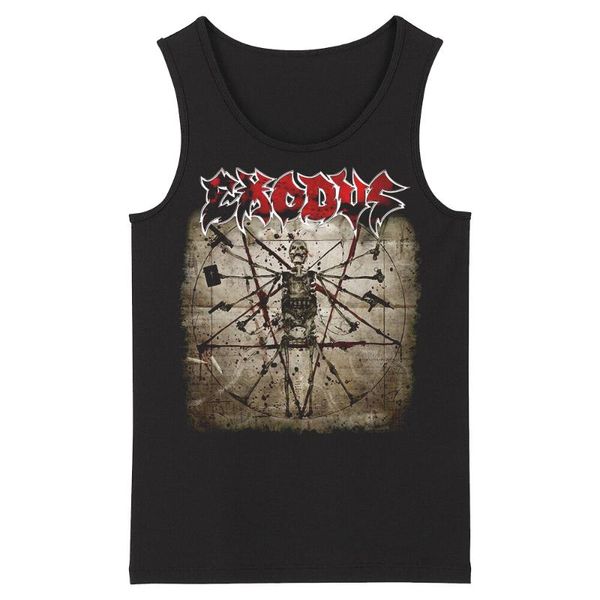 

bloodhoof exodus grindcore hardmetal deathcore metal o-neck men' tank asian size, White;black