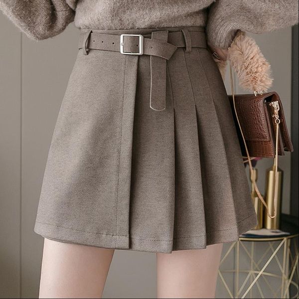 

casual korean harajuku women empire skirt vintage vogue sashes female mini a line skirts office lady high waist above knee skirt, Black