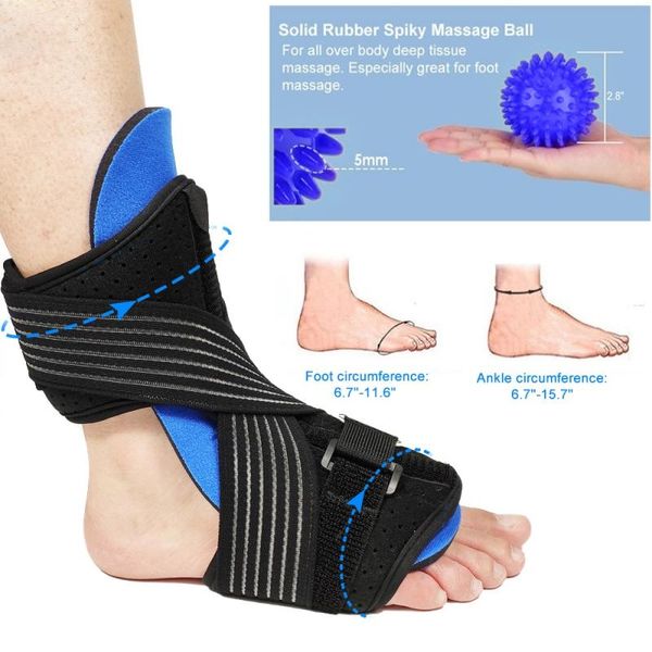 

1pcs protective ankle support brace for plantar fasciitis foot sprain pain wrap splint strap with ball ankle protector, Blue;black