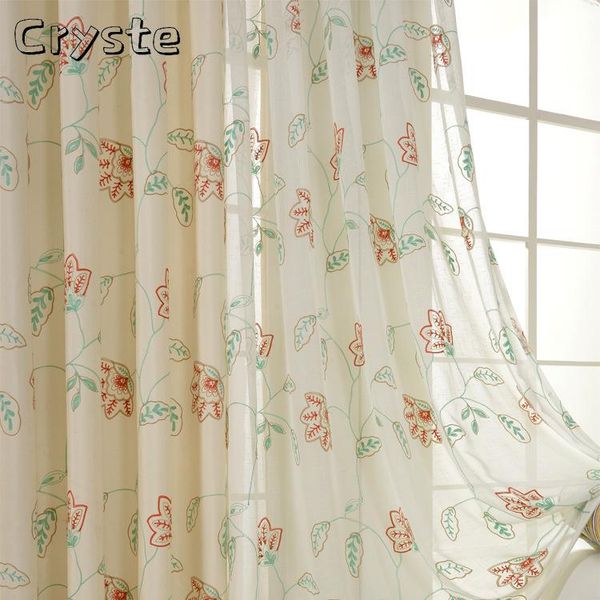 

curtain & drapes 2021 modern pastoral american curtains fairy embroidery custom blackout for living dining room bedroom