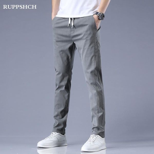 

men's pants 2021 summer thin casual men cotton classic fashion business slim straight solid color trousers 38, Black