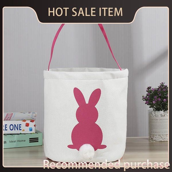 

new bag ixhbj cute candies 4 rabbit easter basket bunny rabbit printed handbags tote canvas baskets egg bags kids easter a3116 color bapkn, Red;black