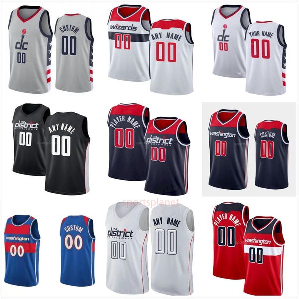 

2021/22 75th custom printed bradley 3 beal john 2 wall troy 6 brown 28 ian 42 davis mahinmi bertans 14 ish 8 rui smith hachimura basketball, Black;red