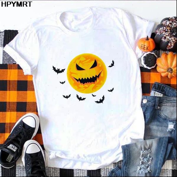 

women womens t shirt fashion halloween elements printed graphic shirts streetwear tee o neck short sleeve tshirt female, White