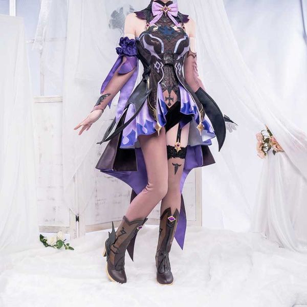 UWOWO Spiel Genshin Impact Cosplay Fischl Kostüm Outfits Kleid Special Für Halloween Karneval Uniformen Y0913