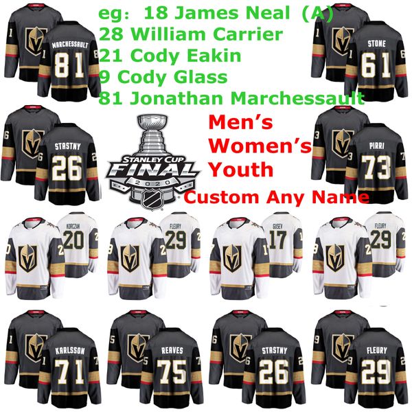 

vegas golden knights stanley cup final jerseys william carrier jersey cody eakin glass jonathan marchessault james neal hockey jerseys mens, Black;red