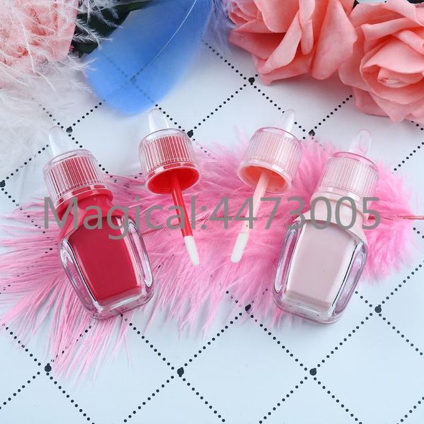 

empty cute creative cosmetic lip oil refillable bottle, portable beauty lipgloss tube , diy pink/red liquid lipstick makeup tool