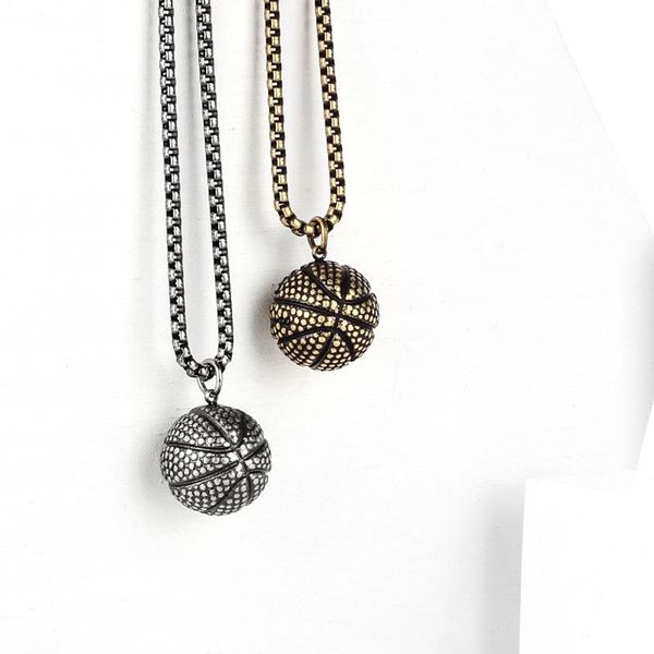 

pendant necklaces basketball necklace mems sports stainless steel statement hip hop jewelry on the neck gifts for male, Silver