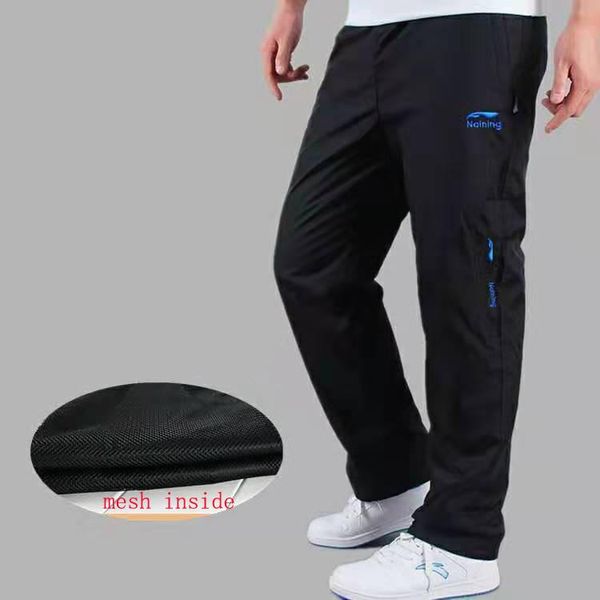 

men's pants shzq sportswear joggers outside men's casual quickly dry breathable men trousers mesh sweatpants active 4, Black