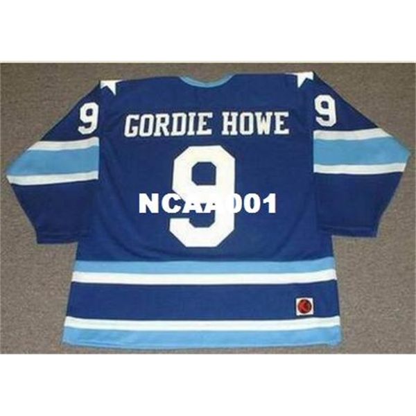 001s #9 GORDIE HOWE Houston Eros 1974 CCM Vintage Home Hockey Jersey oder individuelles Retro-Trikot mit beliebigem Namen oder Nummer