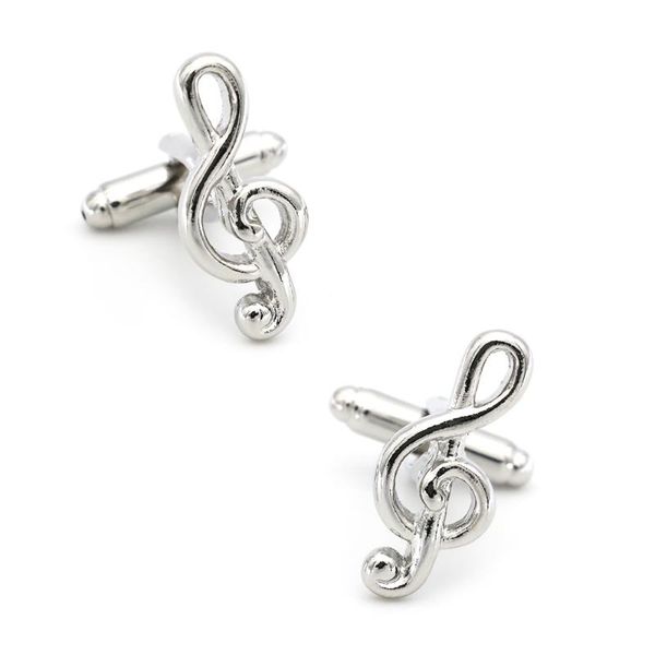 

cuff link and tie clip sets men's music note links quality copper material silver color teacher gift cufflinks wholesale & retail, Silver;golden