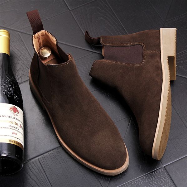 

british luxury designer sneakers men trendy casual flats high platform shoes male wedding loafers men boots cowboy boots, Black