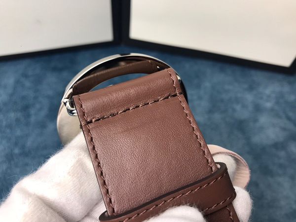 

new black/brown genuine leather with canvas gold buckle women belt with box men designers belts men belts belts 373