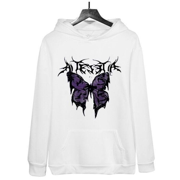 

women's hoodies & sweatshirts autumn winter butterfly printed hoodie men women hip hop loose sweatshirt 2021 casual fashion pocket pull, Black