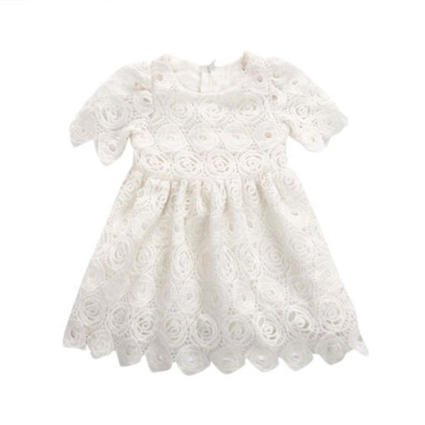 

girl's dresses white dress 2021 summer born baby girls lace floral princess pageant party vestido clothes 0-24m, Red;yellow