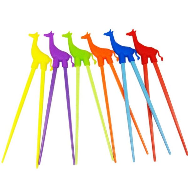 

1 pair chopsticks for sushi baby kids cartoon sticks easy use fun learning training helper dishes dinner game kitchen tools