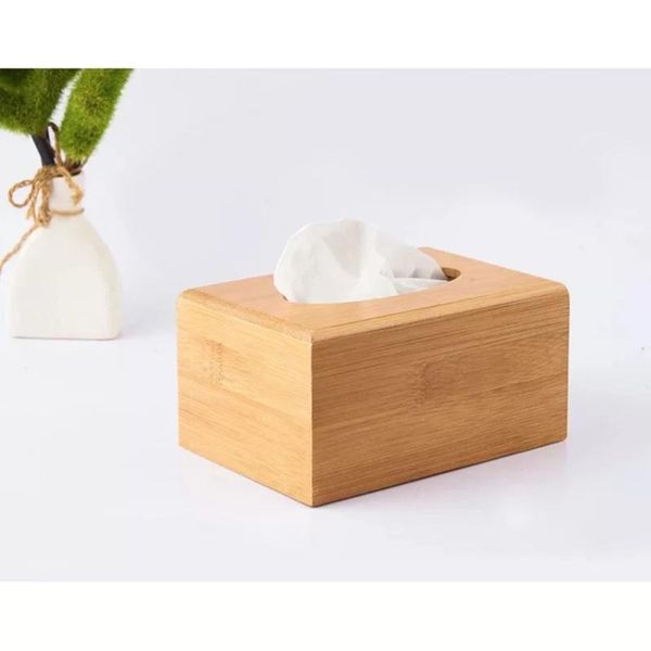 

tissue boxes & napkins rectangular bamboo box decorative deskpaper towel cover napkin holder for home el car office (medium size) (ra