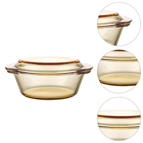 

bowls 1pc 1000ml glass salad bowl soup with lid