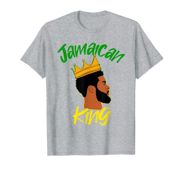 

jamaican king tee - proud and independent black men t-shirt, White;black