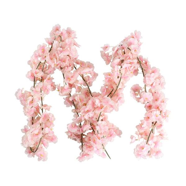 

decorative flowers & wreaths 1/2/4pcs 144 1.8m artificial cherry blossom garland fake silk flower hanging vine sakura for party wedding arch