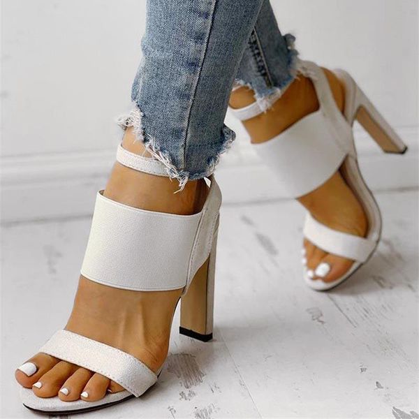 

2021 summer women's sandals new high heels female breathable fish mouth exposed toe high-heeled sandals ankle strap ladies shoes, Black