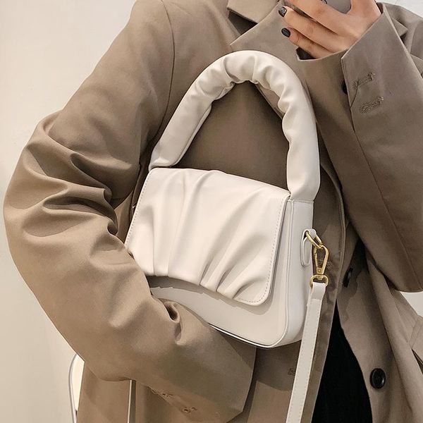 

evening bags handbag designer simple folds tote women's pu leather crossbody 2021 fashion lady spring stylish travel handbags purses