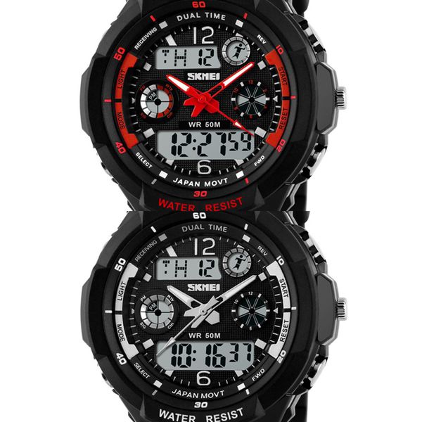 

skmei luxury brand sports watches shock resistant men led watch military digital quartz wristwatches relogio masculino 0931 x0524, Slivery;brown