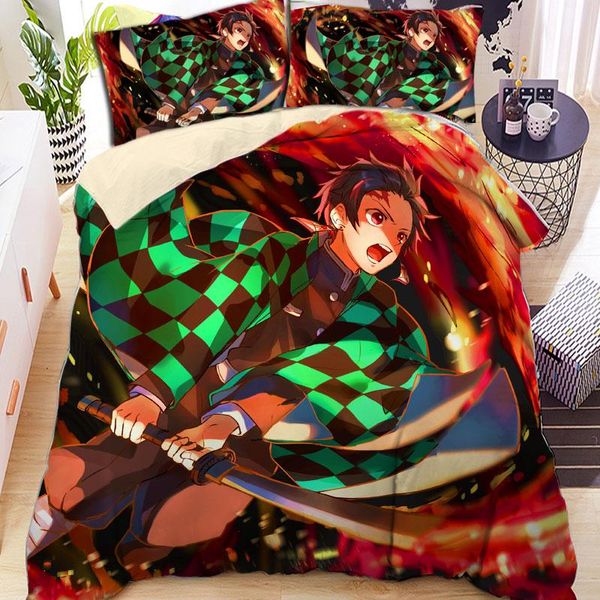 

bedding sets kimetsu no yaiba juego de ropa cama con estampado edredÃ³n gigante dibujos animados