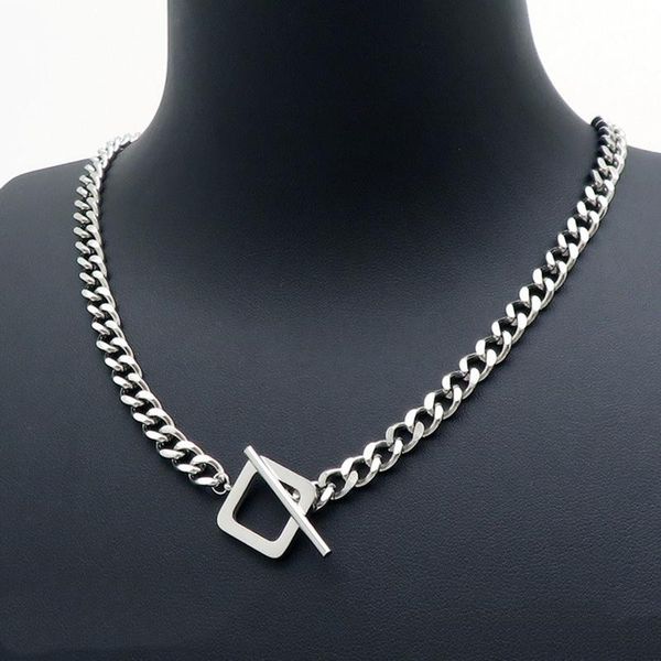 

6/7mm stainless steel necklace new 2021 chain simple necklace jewelry statement metal texture choker party gift, Silver