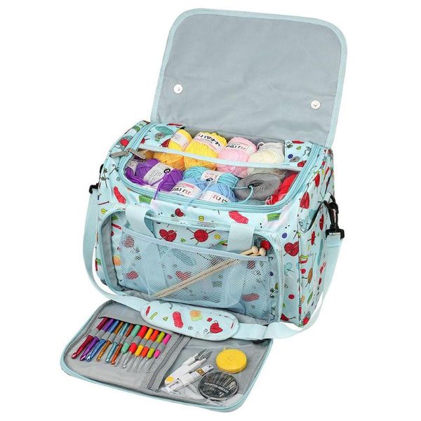 

other arts and crafts large capacity yarn wool storage bag cute printed knitting tools organizer pouch portable sewing embroidery supplies t
