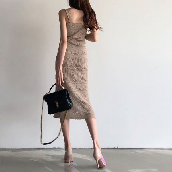 

summer of garments all fashions mesh midi skirt thin waist spaghetti blouse piece women's clothing vm2y, Black