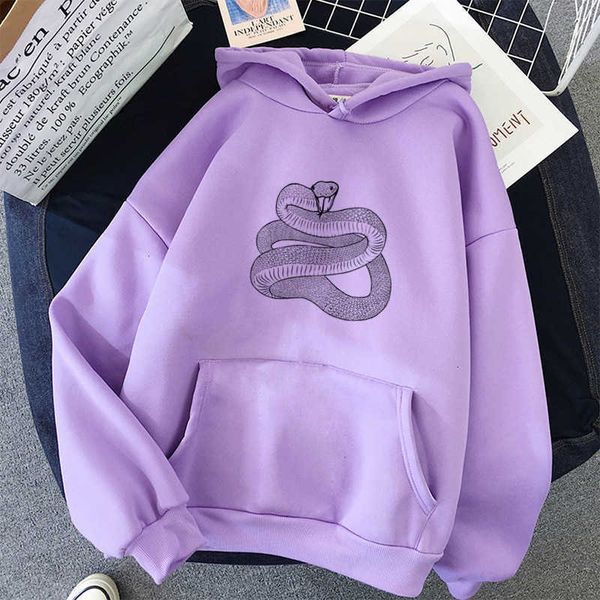 

women's hoodies & sweatshirts vintage black snake print women winter streetwear loose long sleeve sweatshirt ladies over c8e3