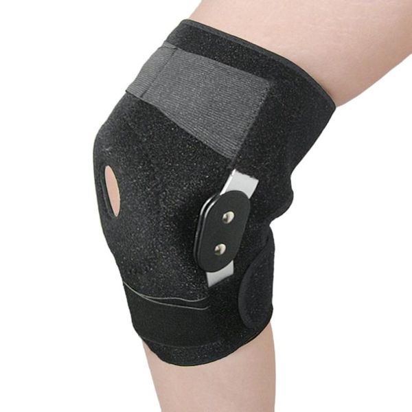 

adjustable hinged knee orthosis brace support ligament sport orthopedic splint sports knee pads, Black;gray