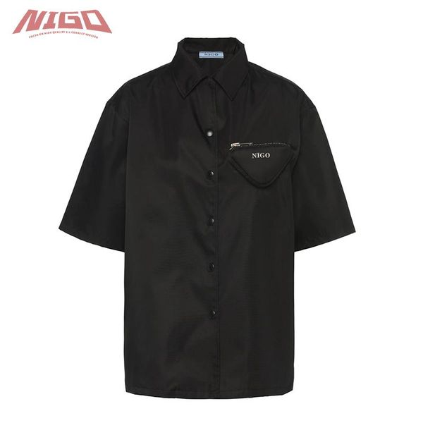 

men's dress shirts nigo 21ss nylon shirt #nigo3368, White;black