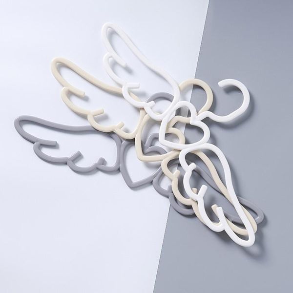 

hangers & racks 5pcs wardrobe angel wing shape hanger traceless multi-functional clothes plastic coat for rack