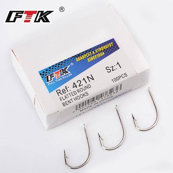 

fishing hooks ftk 421n 1#-8# 100pcs/lot bent high carbon steel hook sea for tackle