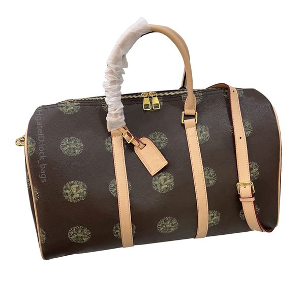 

big size travel shopping bags lady fashion handle cylinder shoulder brown artwork practical luxury designer purse women popular new pillow h