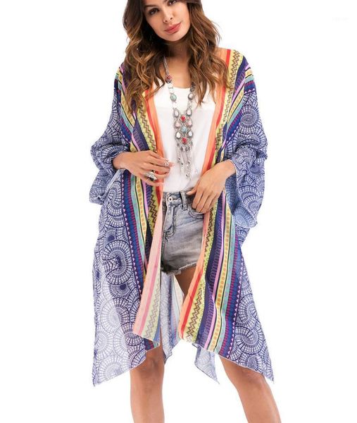 

women's cardigan fashion print kimonos,beach coverups,swimsuit cover up swimwear, White;black